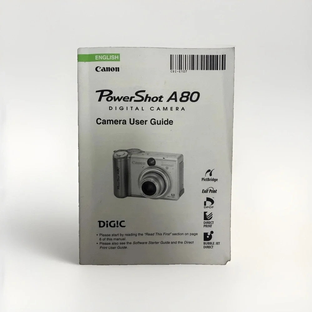 Canon PowerShot A80 Manual User Guide Instruction Booklet CDI-E107